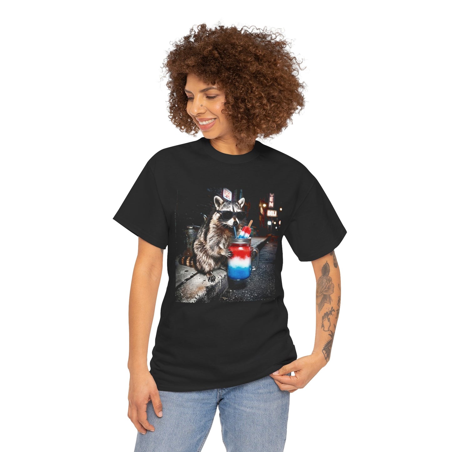 Funny 4th of July Raccoon Tee